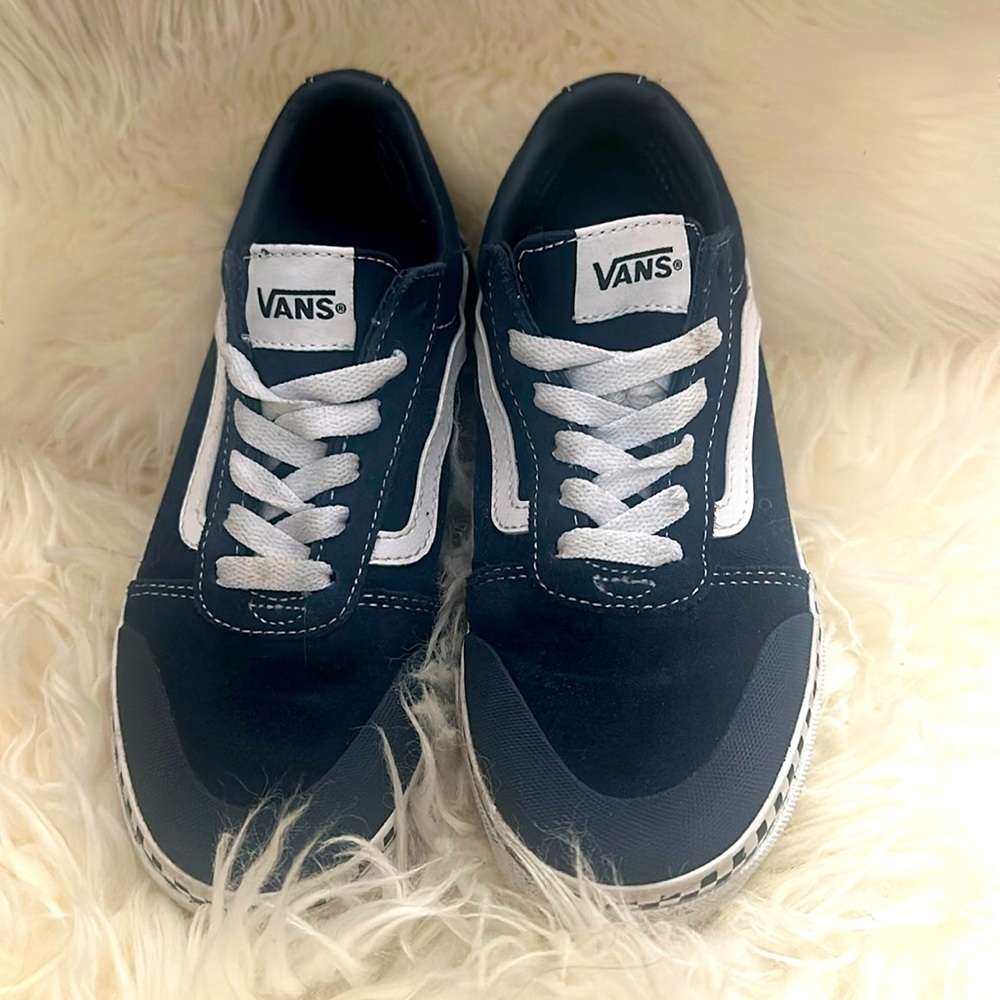 Vans navy blue youth shoes size 4 EUR 35 school uniform blue